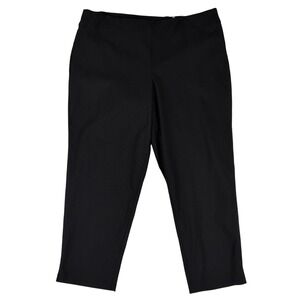 Jasmine & Juliana 18W Black Stretch Pull On Ankle Pants Slacks Minimalist Career